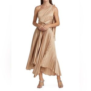 ACLER  Kalora Pleated Midi Dress - Gold size 2